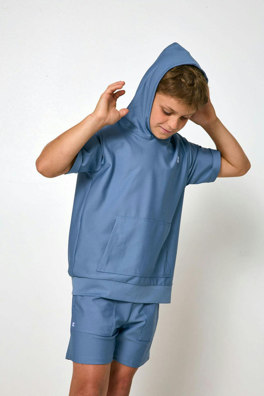 slate short sleeve hoodie