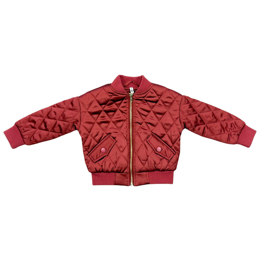 Girls Bomber Jacket in Dusty Cedar