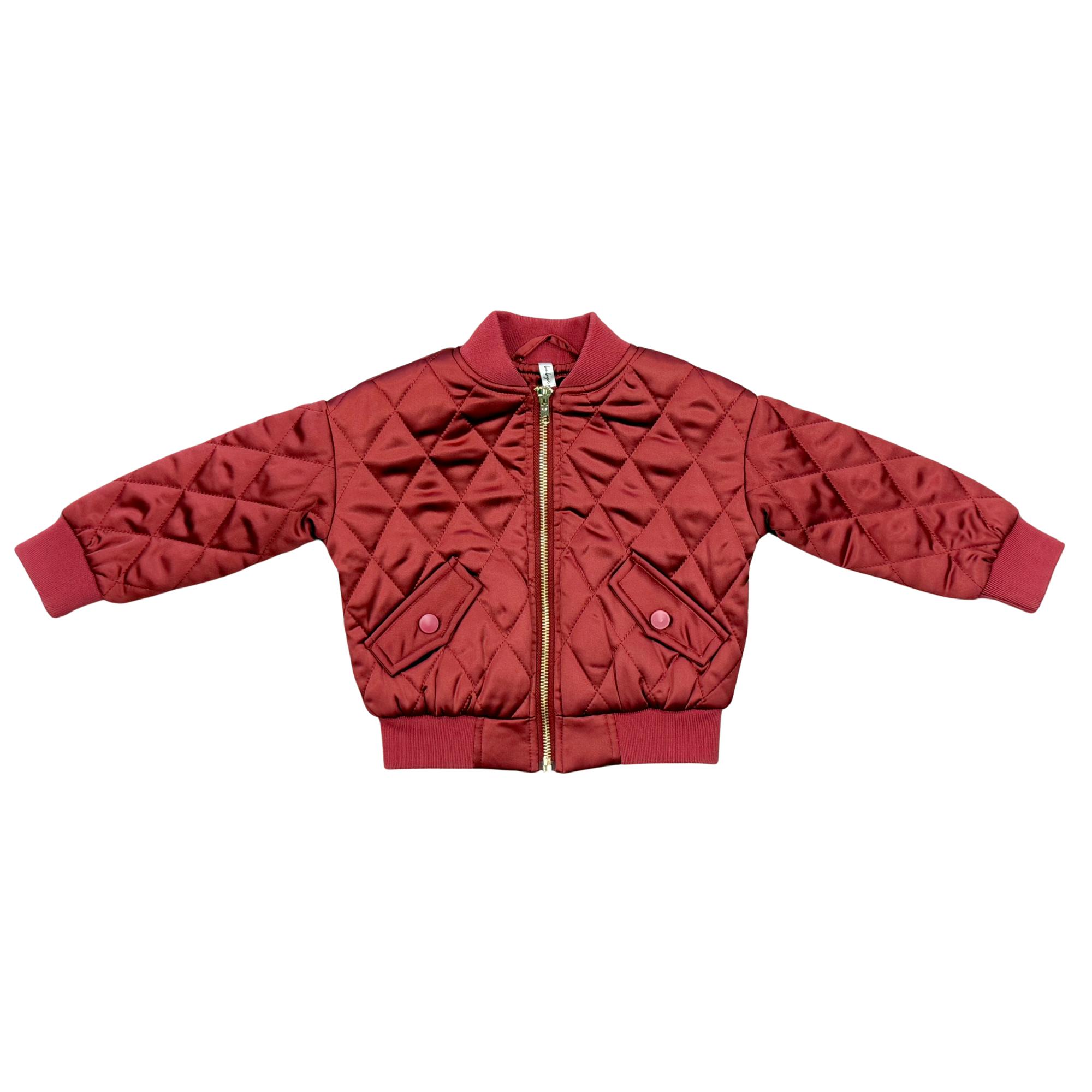 Girls Bomber Jacket in Dusty Cedar