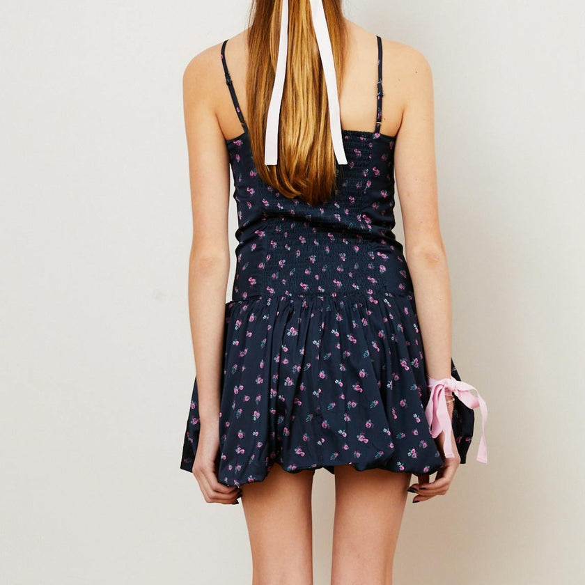 Bailey Satin Ballet Dress - Black Rose