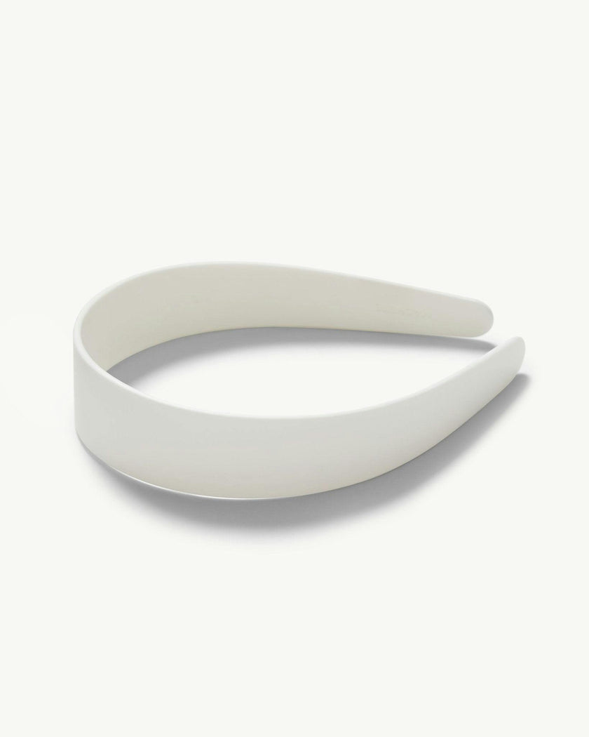 Wide Headband in White Matte