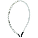 Platinum Rhinestone Embossed Pearl Headband