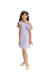 Purple Petulla Off Shoulder Ruffle Dress