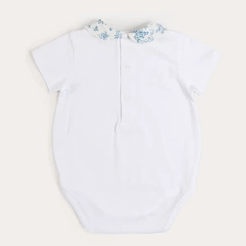 Audrey Toile Peter Pan Collar Bodysuit in Blue (1mth-2yrs)