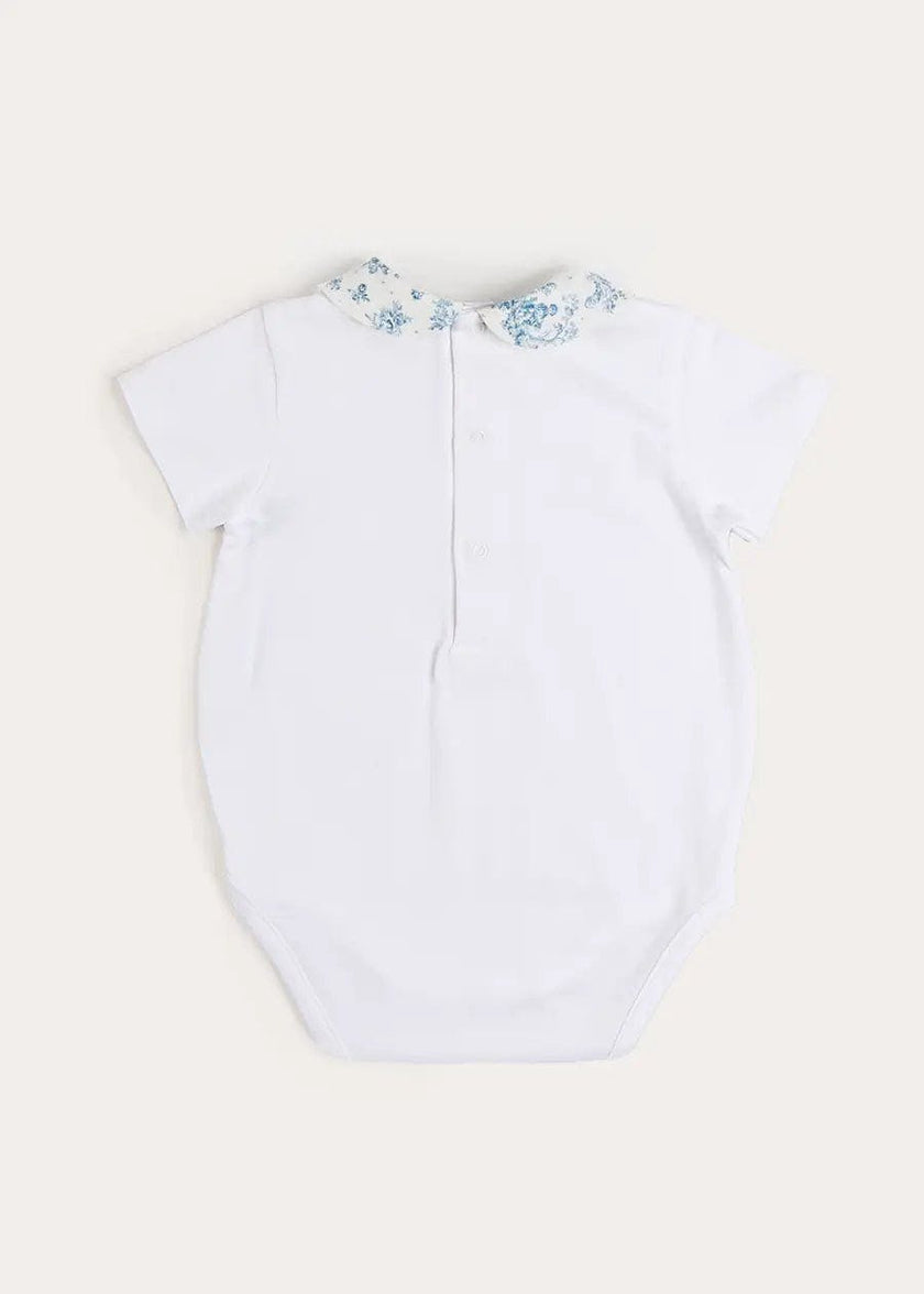 Audrey Toile Peter Pan Collar Bodysuit in Blue (1mth-2yrs)