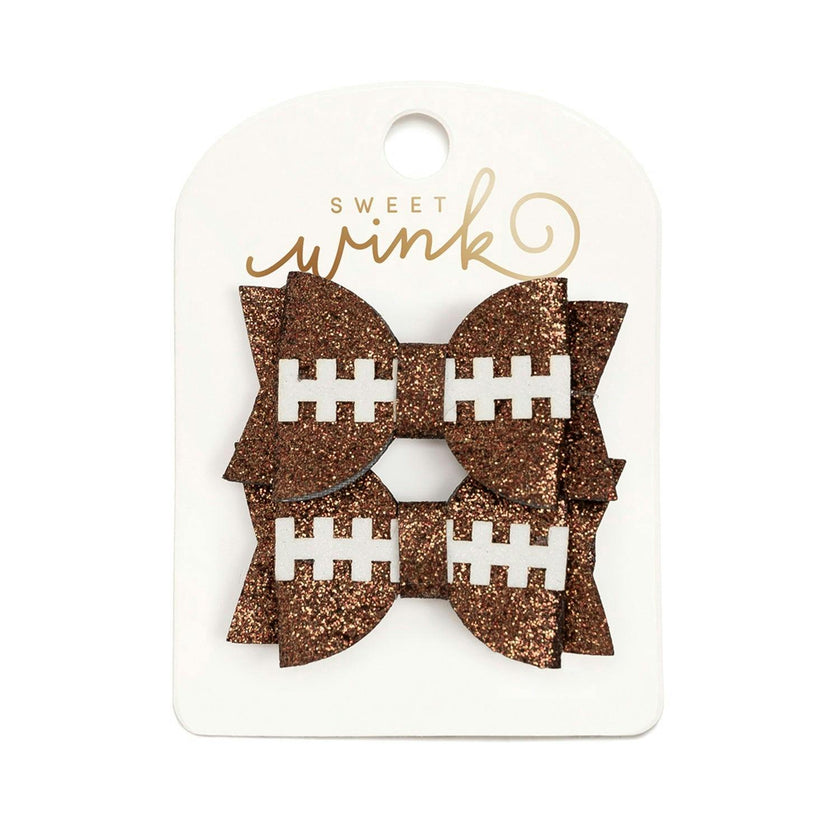 Game Day Glitter Bow Clip Set