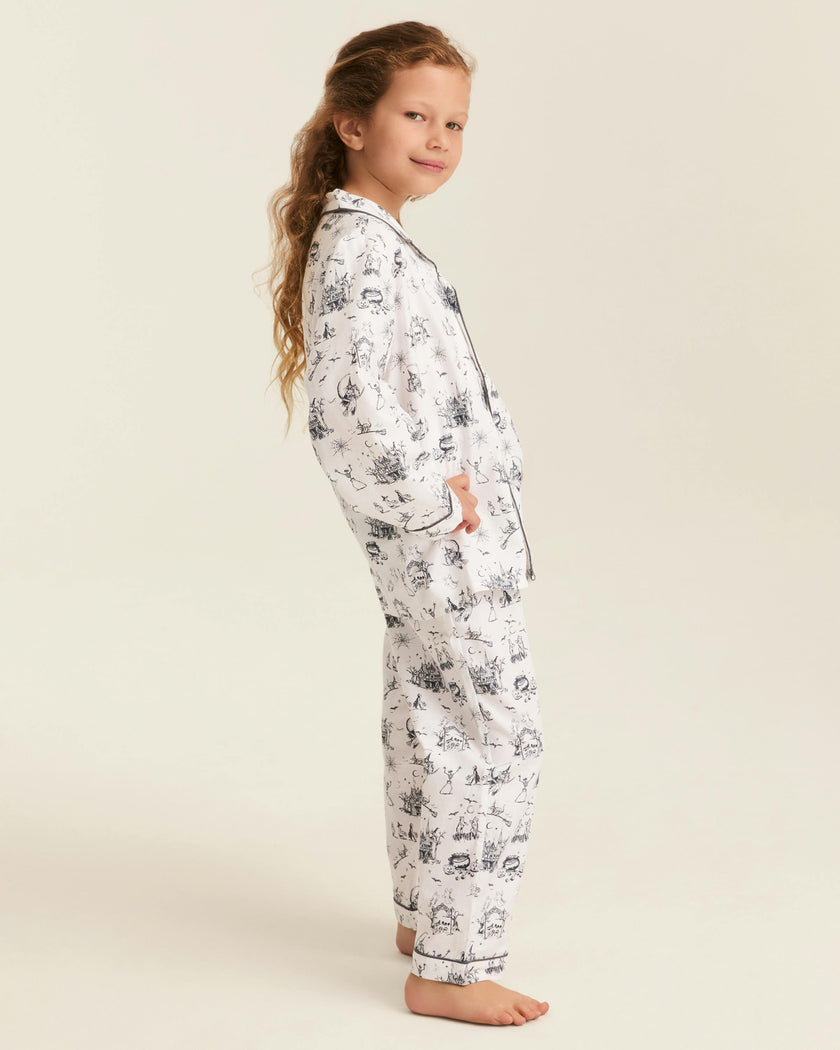Kid's Twill Pajama Set in Hallow's Eve Toile