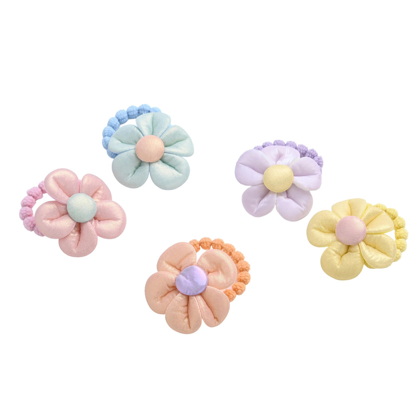 Plush Flower Hair Tie Set