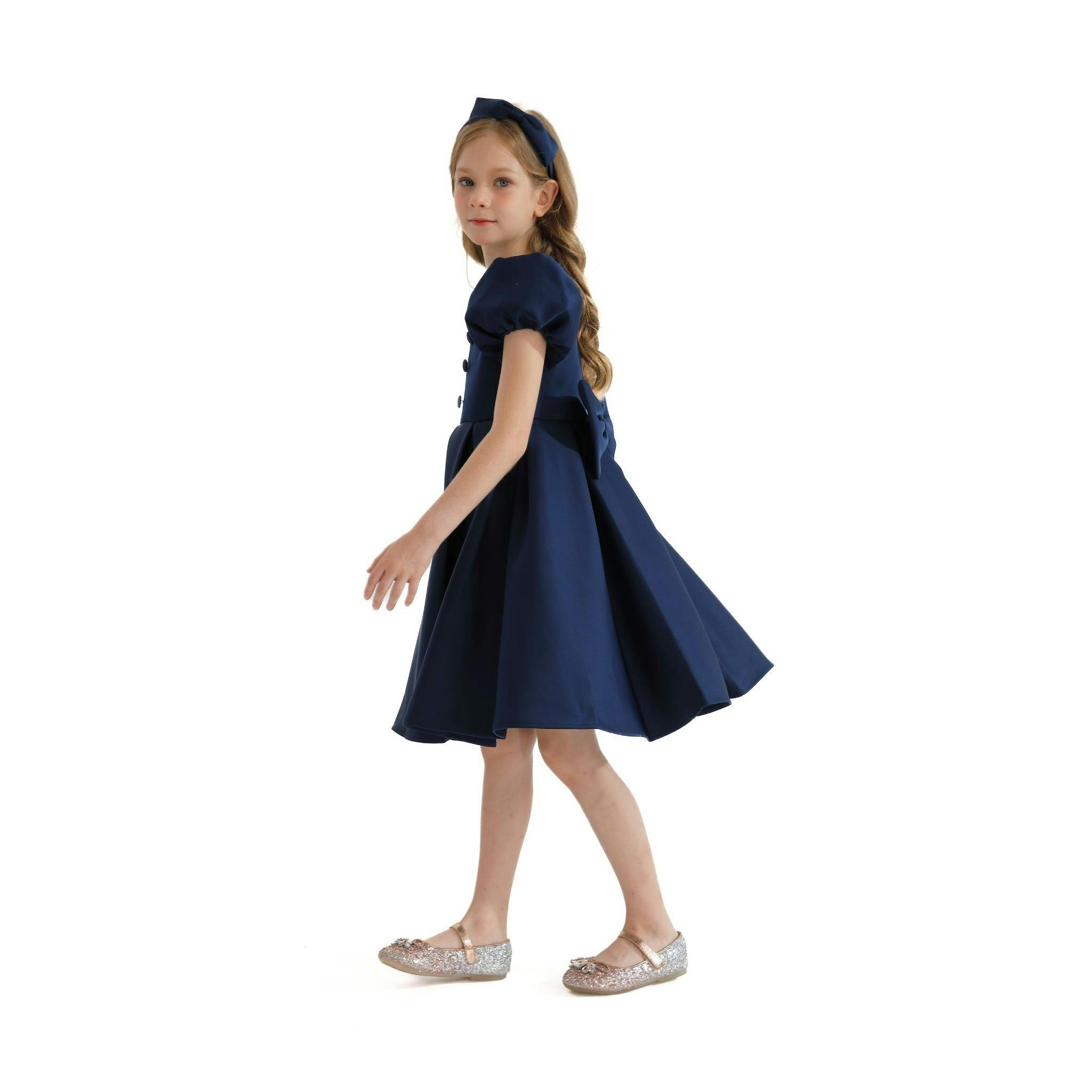 Navy Barrymore Teacup Button Dress