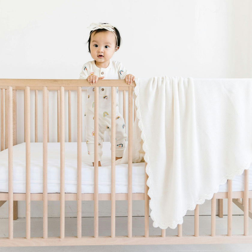 Organic Cotton Scalloped Baby Blanket