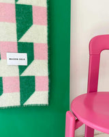 Blanket CUBICS Grass / Pink Print 4.25 x 6.5ft