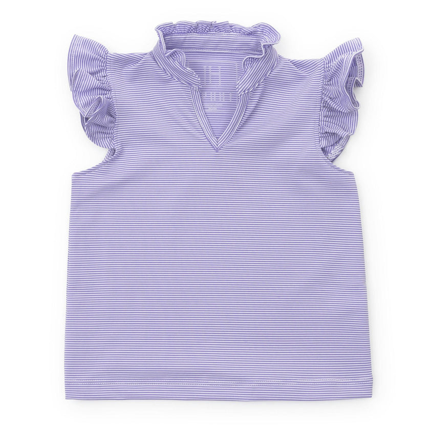 Ellie Girls' Sleeveless Performance Top by LH Sport Purple Stripes
