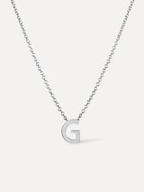 Silver Initial Necklace - Letter Necklace