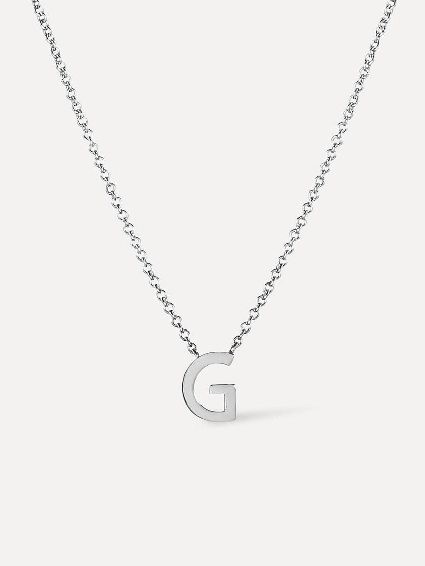 Silver Initial Necklace - Letter Necklace