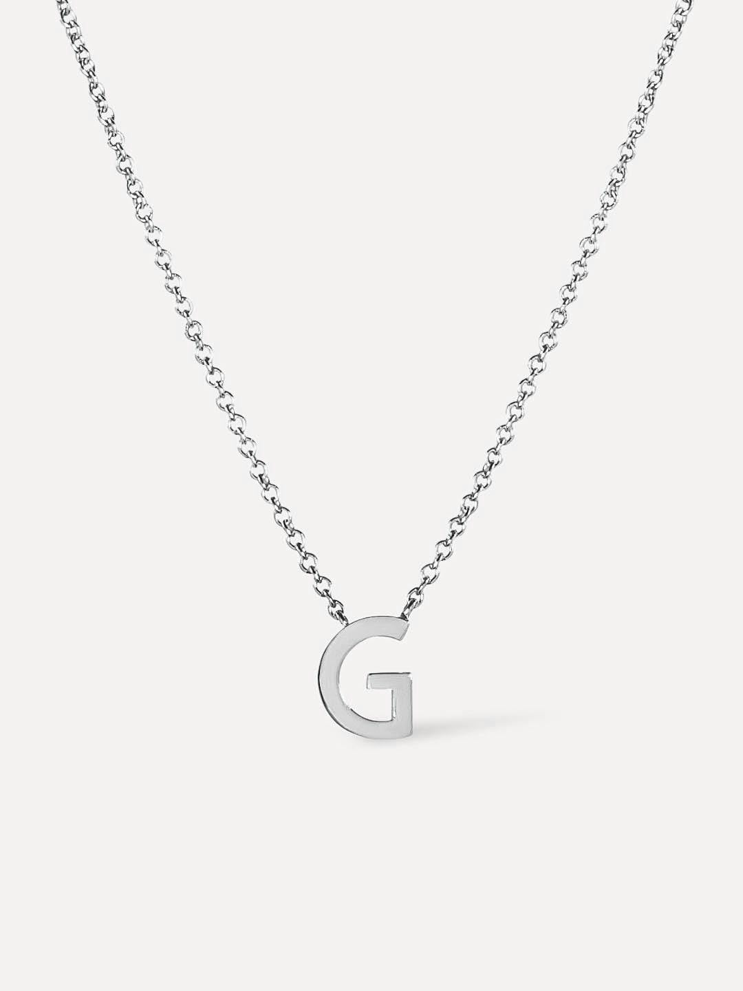 Silver Initial Necklace - Letter Necklace
