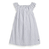 Girl's Twill Isabelle Nightgown in Navy French Ticking