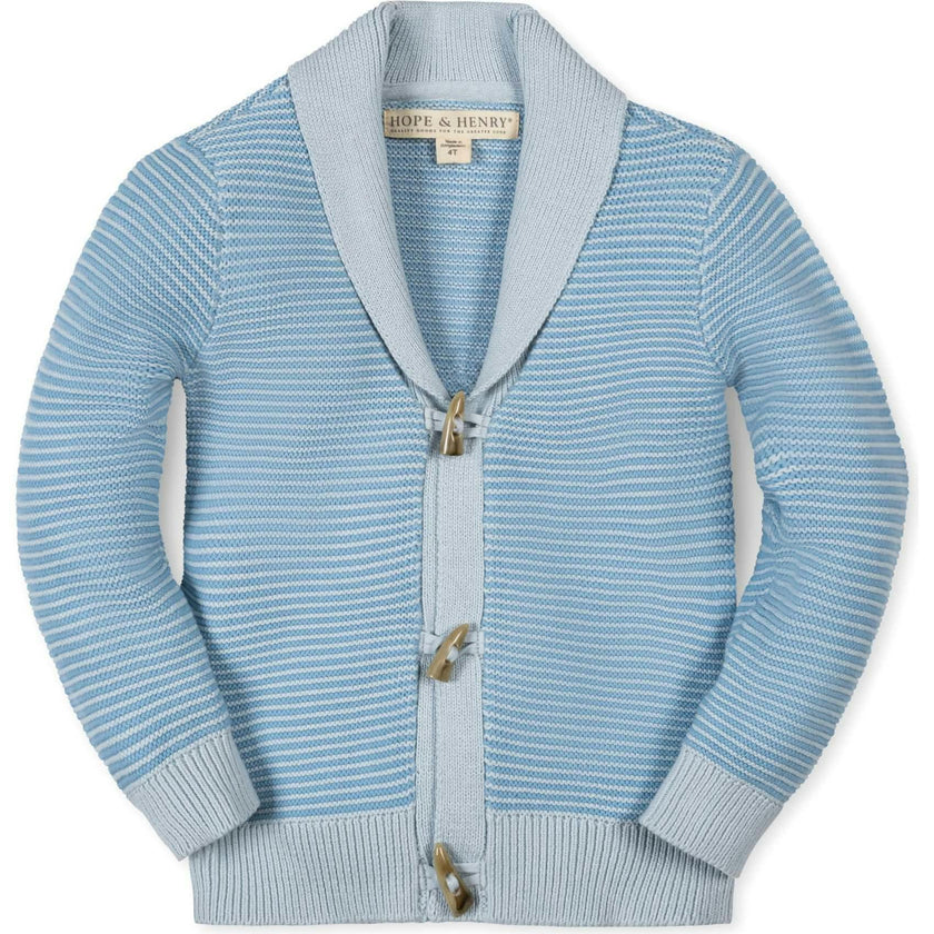 Organic Shawl Collar Cardigan Sweater, Blue