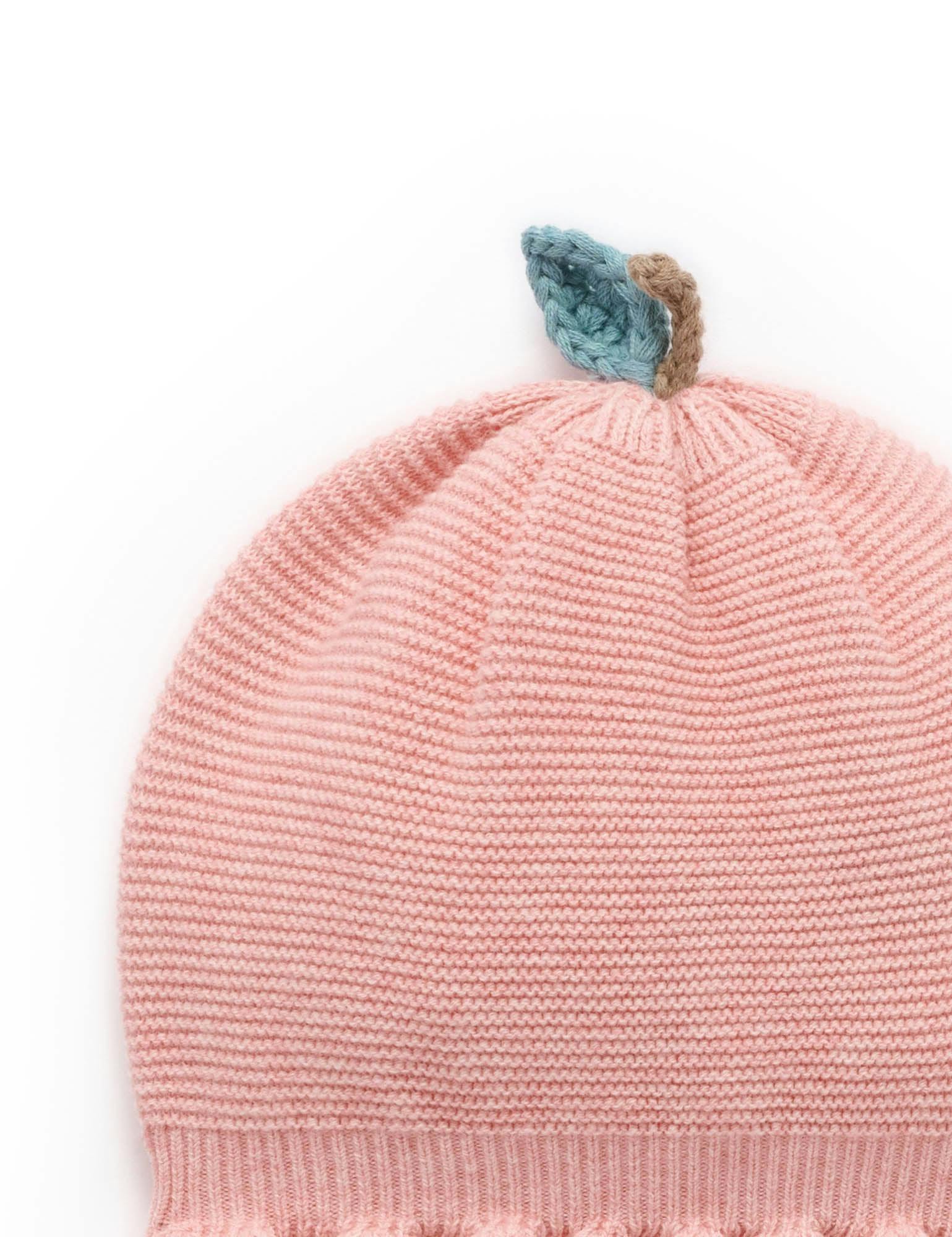 Flower Knitted Hat Blush Melange