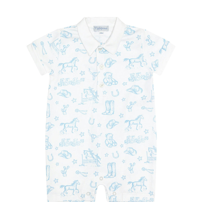 Blue Lone Star Toile&nbsp;Romper