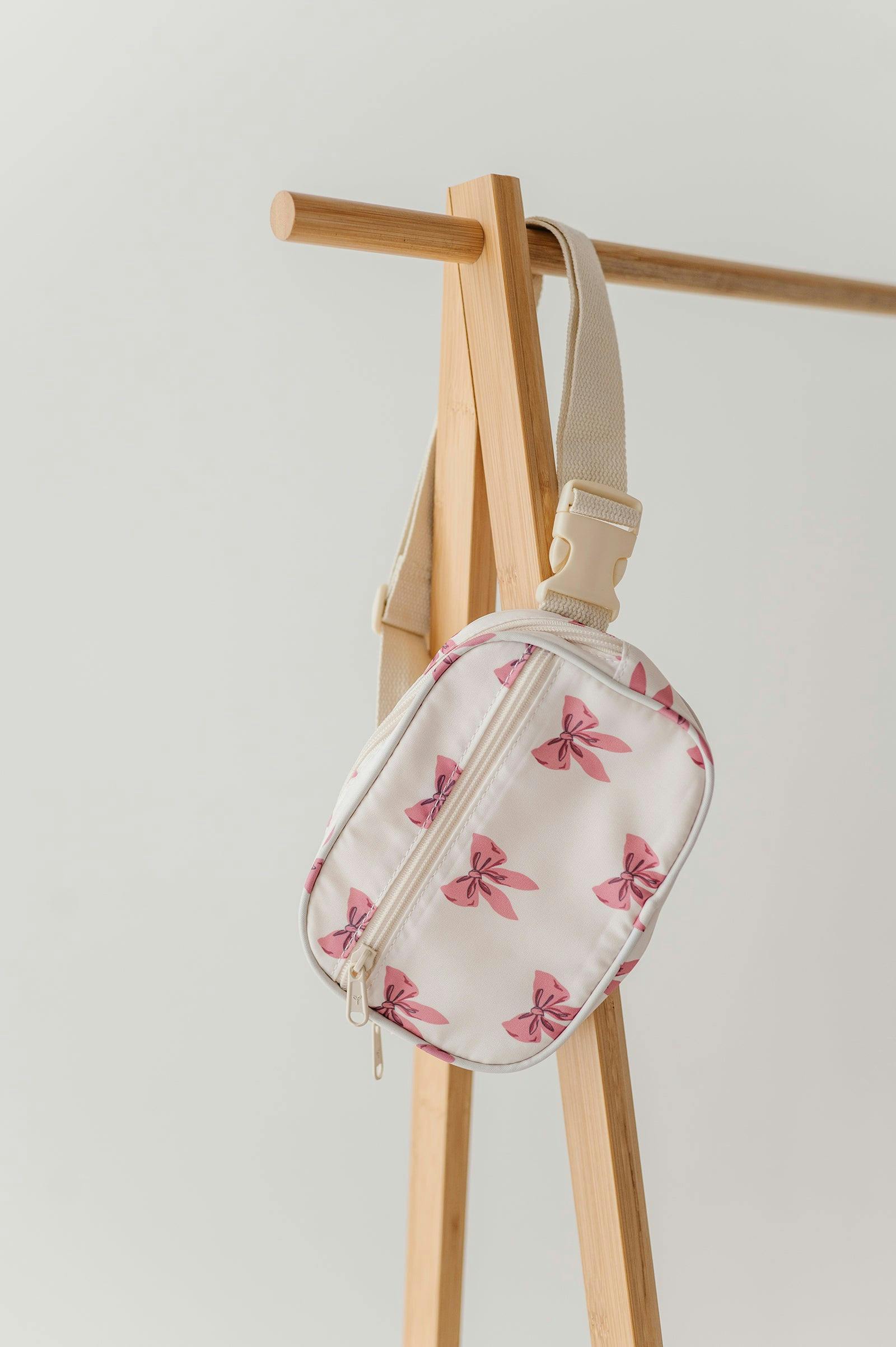 Girls Mini Belt Bag in Rose Elegance Bows