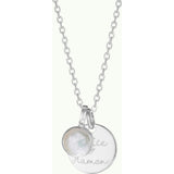 Personalized Message & Birthstone Necklace, Sterling Silver