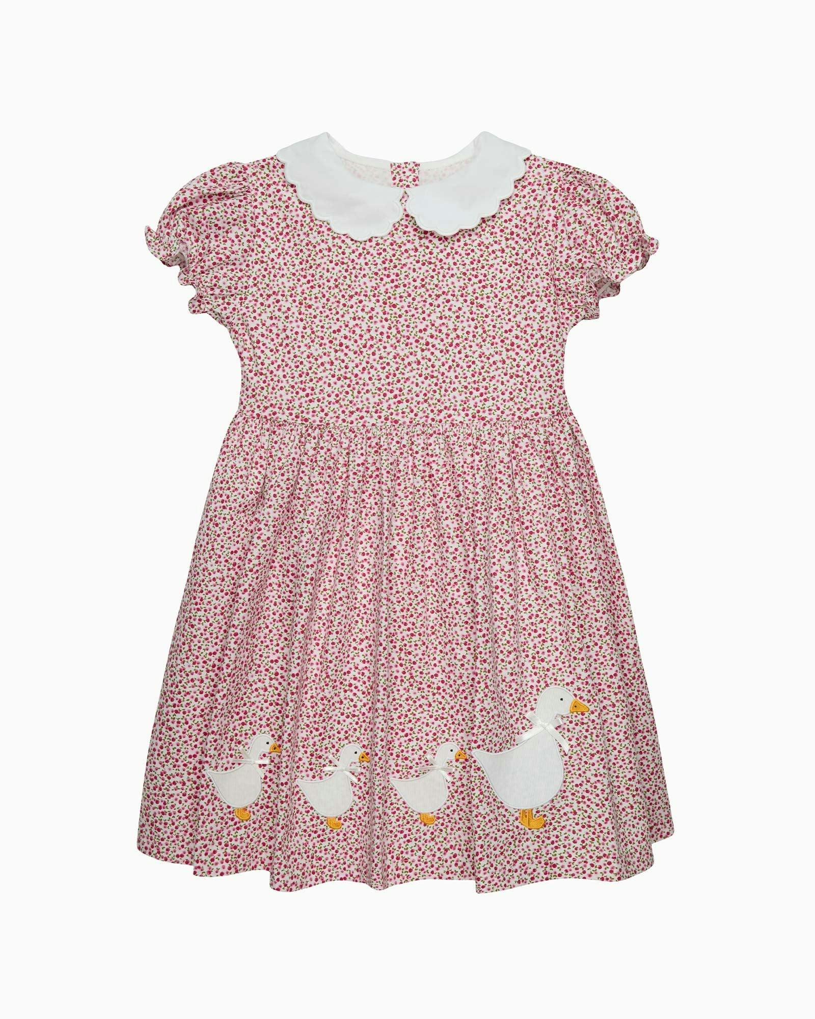 Petal Collar Duck Dress in Red Cherry