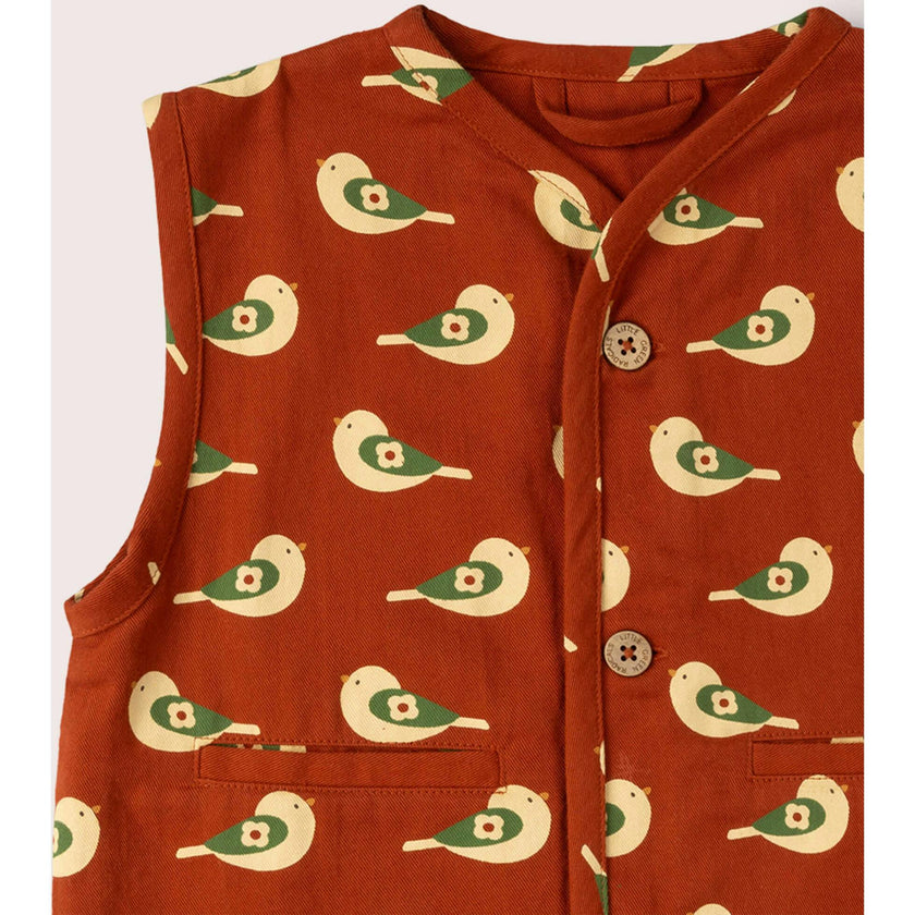 Spring Birds Spring Gilet, Red