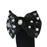 Pearl Ribbon Rhinestone Bow Socks