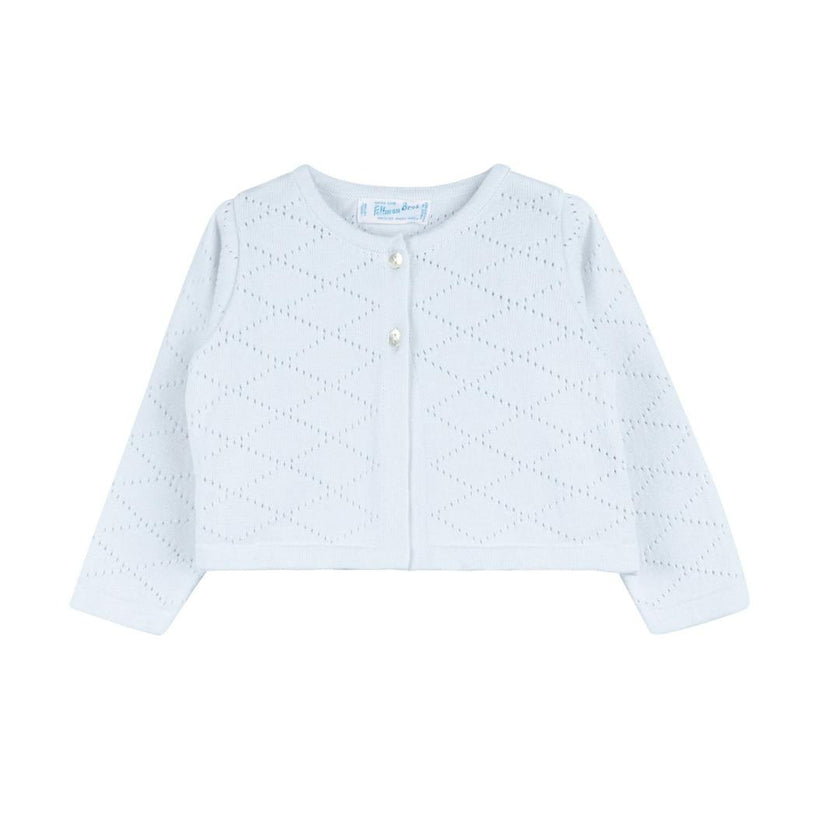 Diamond Pointelle Cropped Cardigan