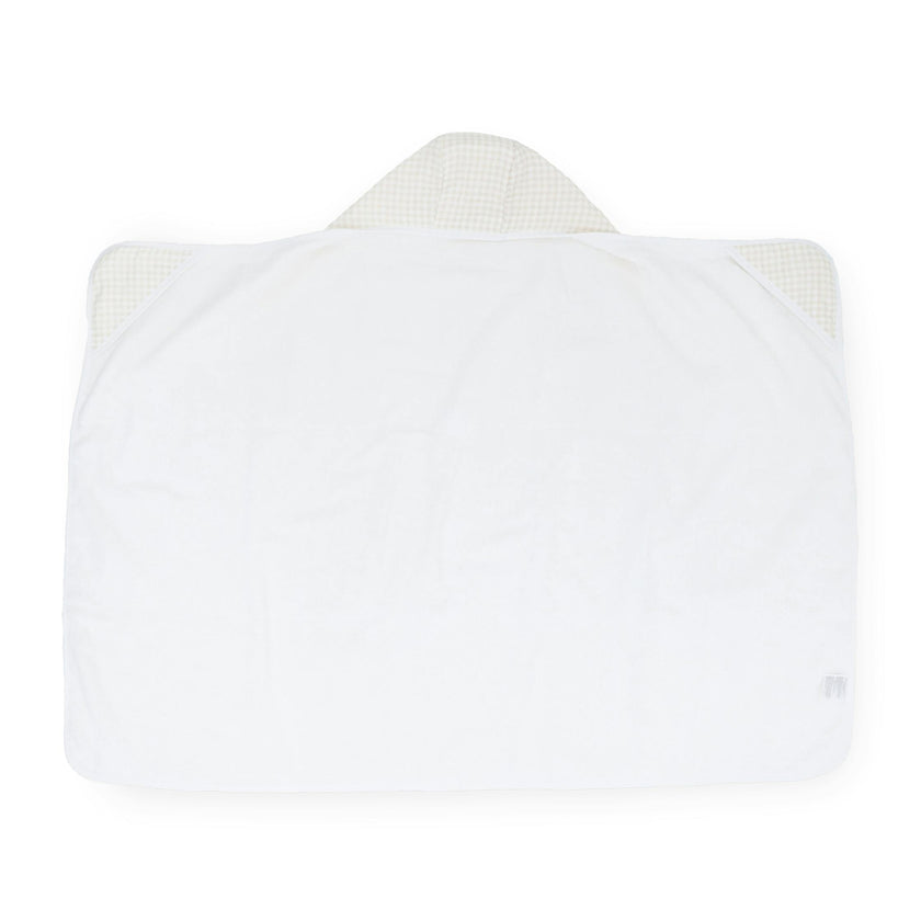 Toddler Hooded Towel - Tan Gingham