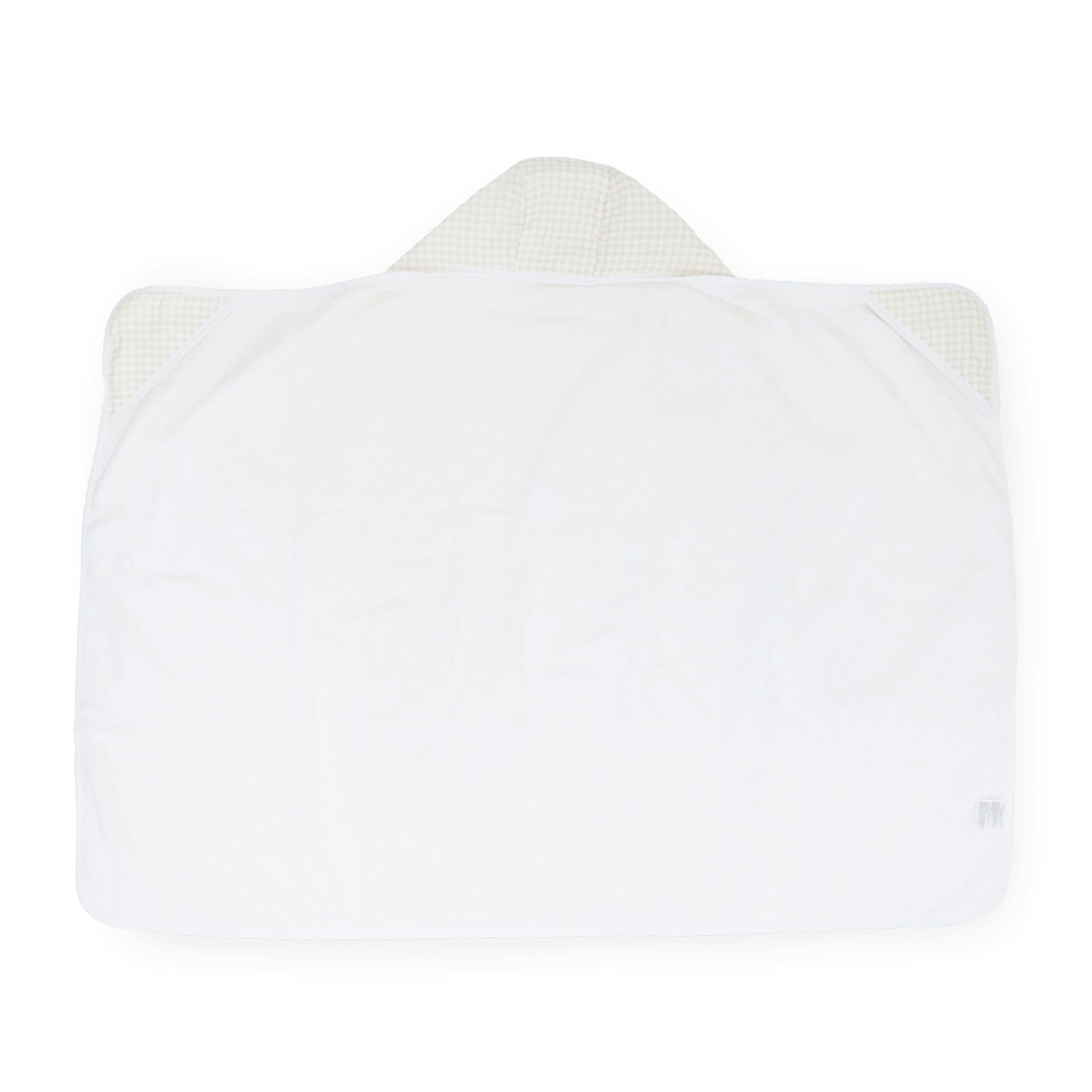 Toddler Hooded Towel - Tan Gingham