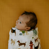 Cotton Muslin Swaddle Blanket - Woof