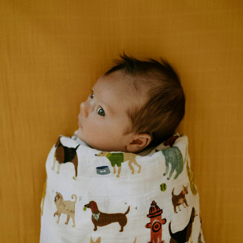 Cotton Muslin Swaddle Blanket - Woof
