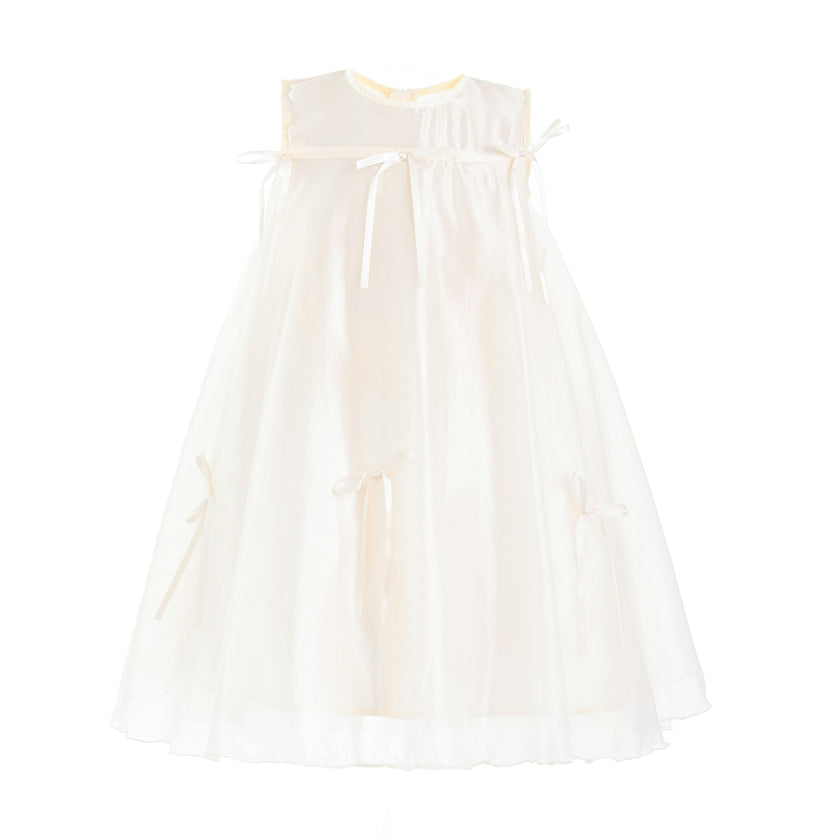 White Kaia Ribbon Bow Dress