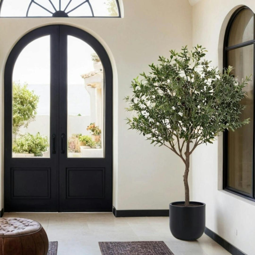 6.5' Faux Potted Olive Tree