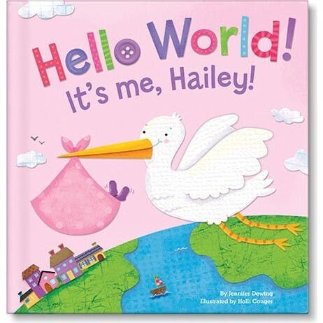Hello World! Personalized Baby Book | Pink