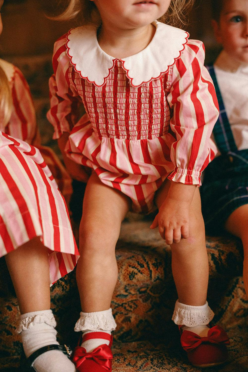 Baby Hawthorn Romper in Candy Cane Stripe