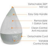Ultrasonic Cool Mist Drop Shape Humidifier
