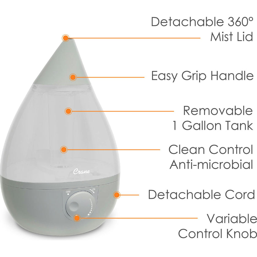 Ultrasonic Cool Mist Drop Shape Humidifier