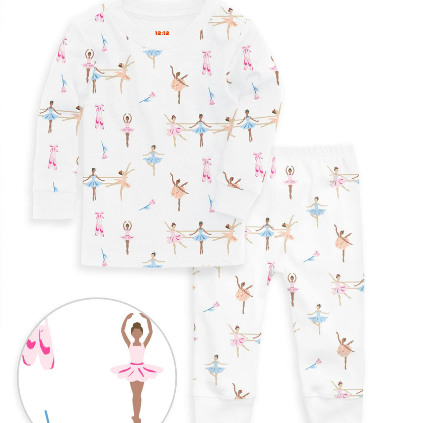 The Organic Long Sleeve Pajama Set [Ballet]