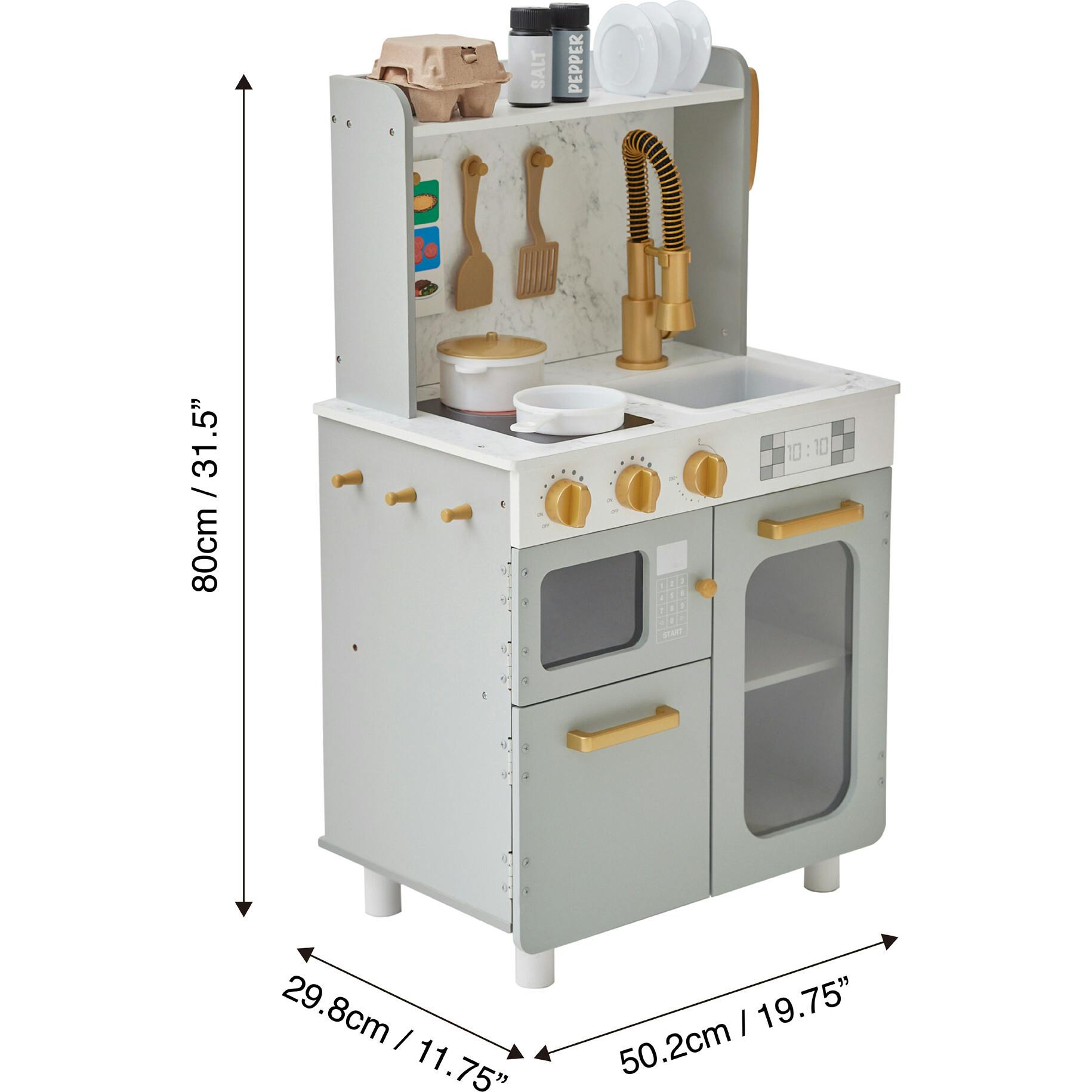 Little Chef Memphis Small Play Kitchen - Gray/Gold