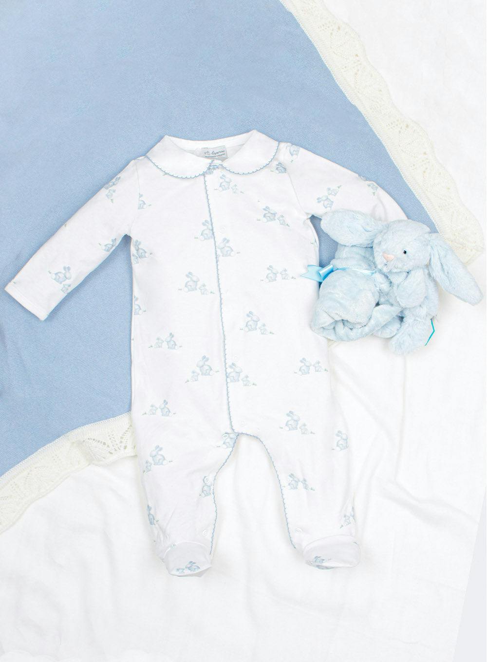 Baby Bunny Onesie in Pale Blue