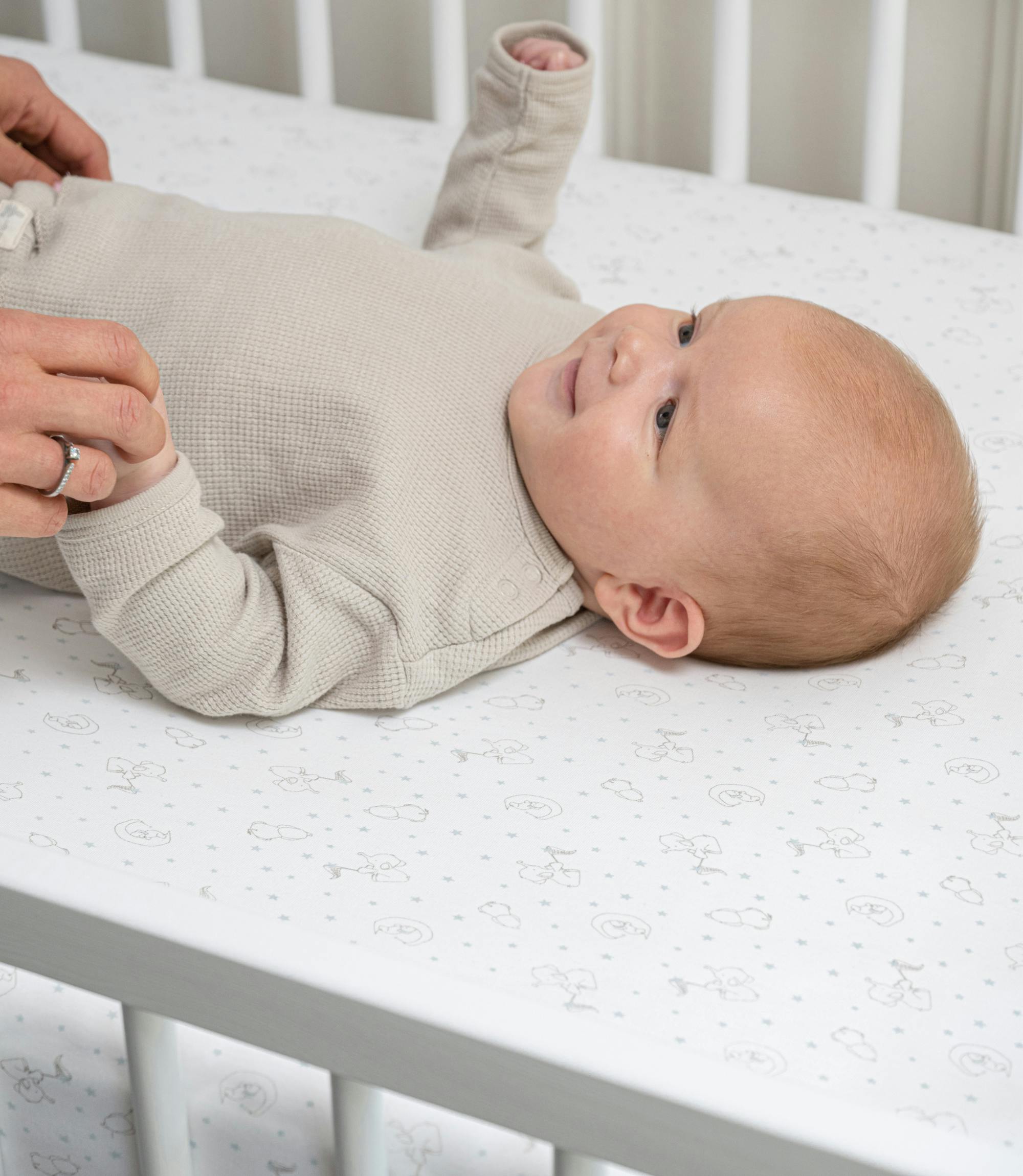 Peruvian Pima Cotton Mini Crib & Pack 'n Play Fitted Sheet – Elephant Sky