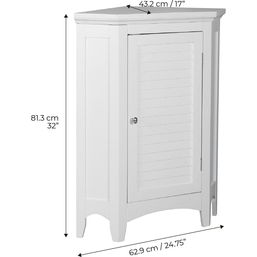 Glancy Wooden Corner Floor Cabinet with Shutter Door