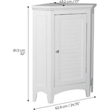 Glancy Wooden Corner Floor Cabinet with Shutter Door