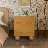 Lido Wave Assembled Nightstand in Honey