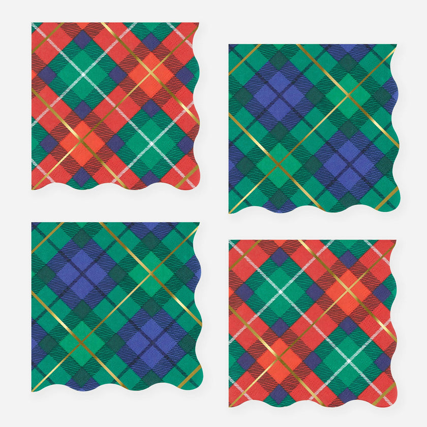 Plaid Mix Small Napkins