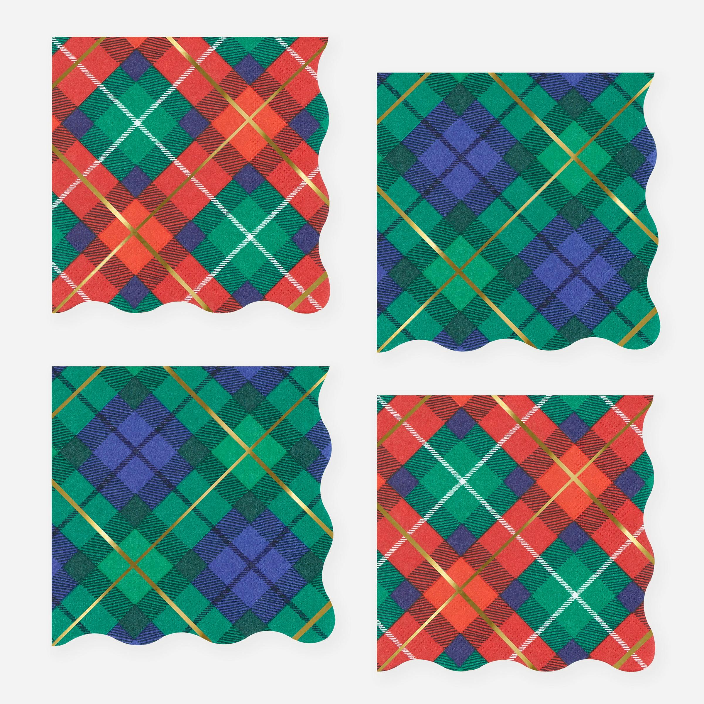 Plaid Mix Small Napkins