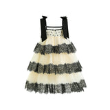 Ivory Polka Dot Sleeveless Bow Dress