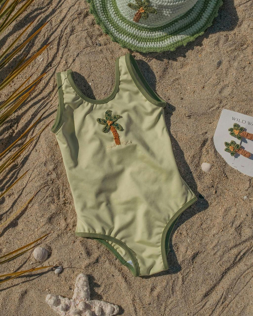 Palm Swimsuit in Pale Green